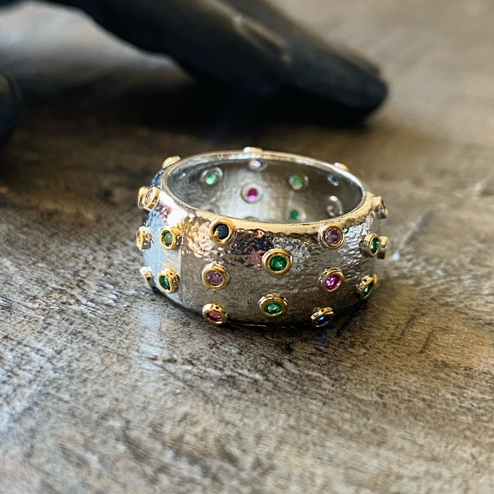NEW Silver & Gemstone Cocktail Ring - Picture 9 of 10